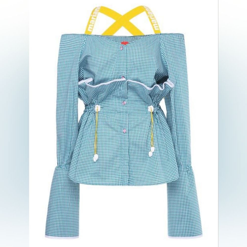 Marianna Senchina Gingham Check Toggle Top